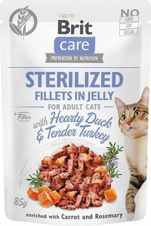 Plic Brit CARE CAT FJ STERILIZED DUCK&TURKEY /24 85g