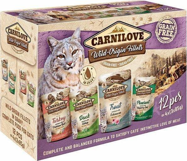 Hrana umeda pentru pisici, Carnilove Cat Pouch Multipack, 12x85 gr