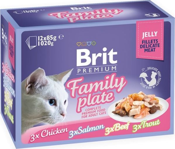 Brit Cat Multipack Delicate Family Plate in Jelly 12 x 85 g