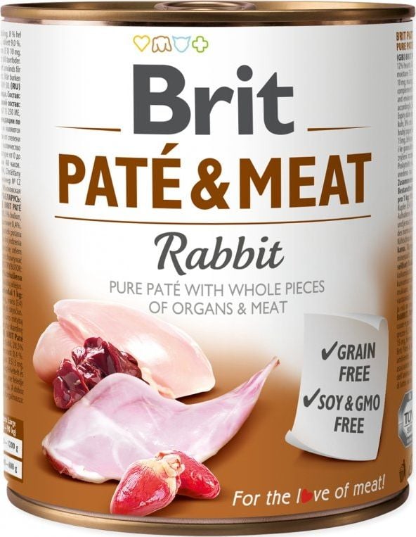 Brit Food BRIT PATÉ & MEAT cu iepure pentru câini 800g
