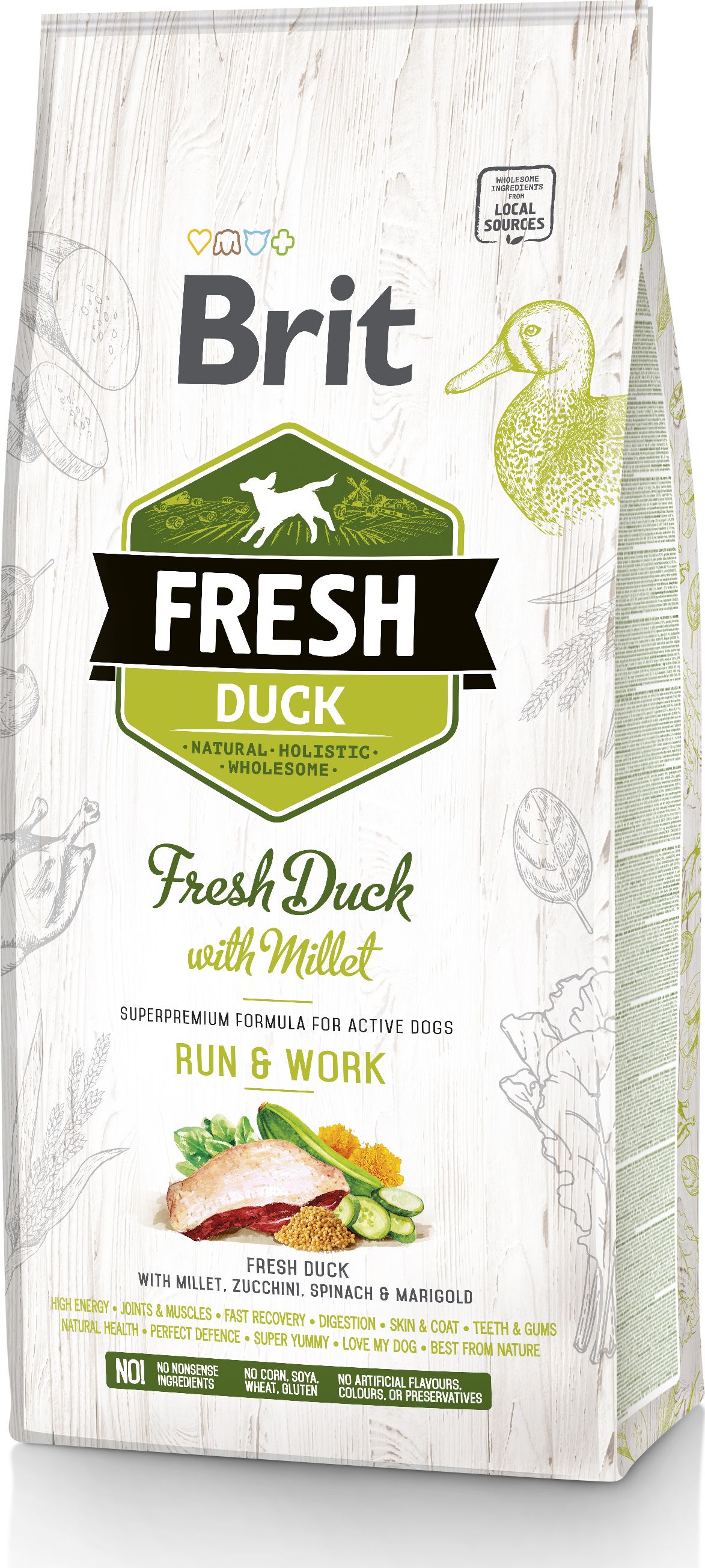 Brit Fresh Brit Fresh Duck&Millet Adult Run&Work 12kg