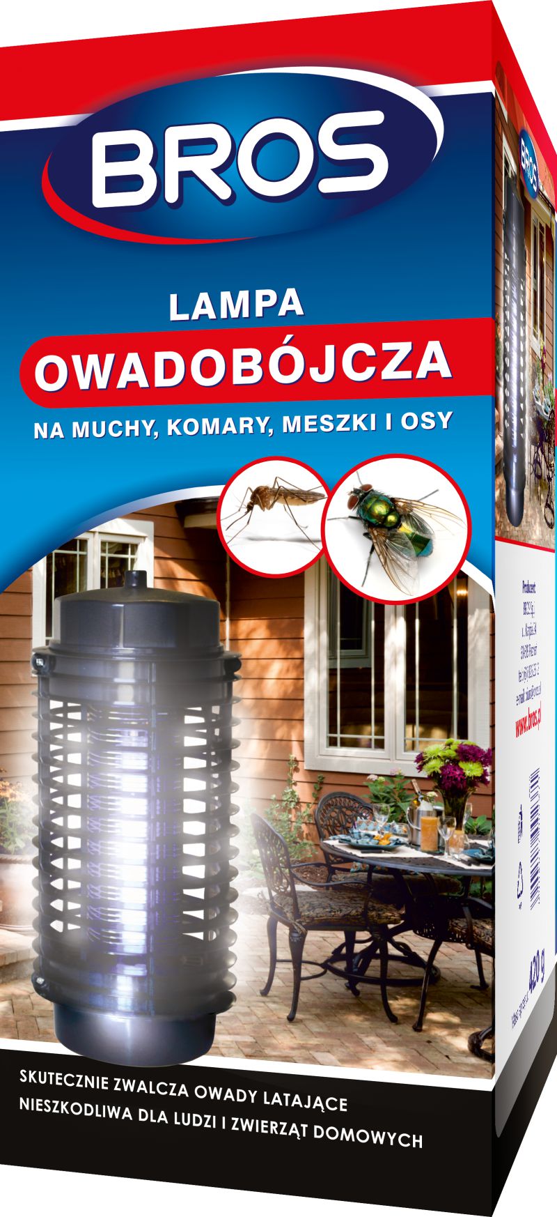 Aparat anti insecte cu lampa UV Bros pentru interior / exterior, 230 V, Negru