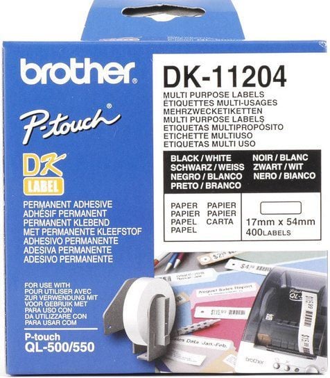 Rola Etichete Brother DK11204 Multi Purpose Label, 17mm x 54mm x 400