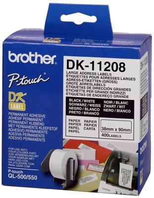 Bandă Brother DK-11208 (negru pe alb)