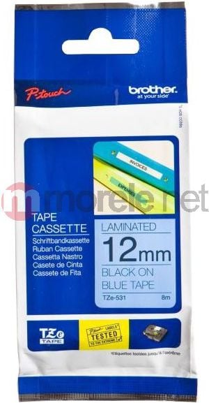 Benzi etichete - Etichete Brother TZE531 Black on Blue, 12mm