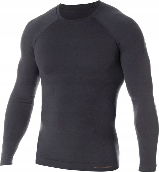 Tricou Brubeck pentru bărbați Active Wool Graphite s. L (LS12820)