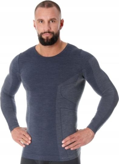 Brubeck LS11600 COMFORT WOOL tricou bărbătesc cu mânecă lungă blugi întunecați M