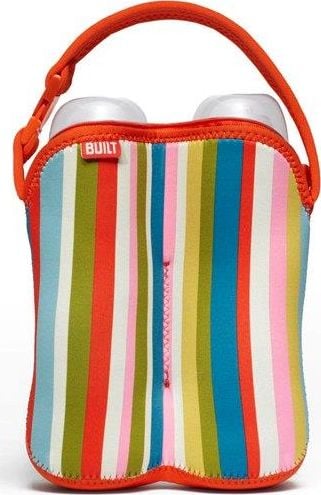 Built BUILT Bottle Buddy - Ambalaj termic pentru sticle duble (Baby Pink Stripe) universal