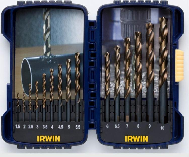 Burghiu Irwin IRWIN KIT 15buc. 1,5 mm, 2 mm, 2,5 mm, 3 mm, 4 mm, 4,5 mm, 5 mm, 5,5 mm, 6 mm, 6,5 mm, 7 mm, 8 mm, 9 mm, 10 mm IRWIW3031503