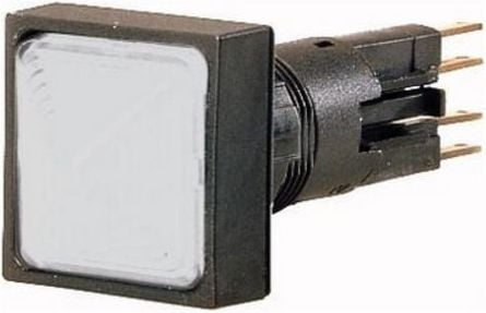 Buton de 25 x 25mm alb fără automat lumina de fundal Q25LTR-WS (087232)