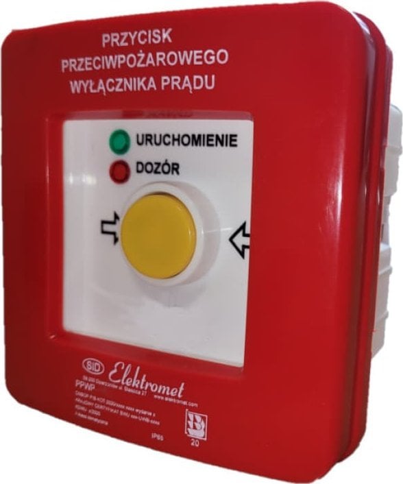 Buton Elektromet Fire p/t 2 căi de curent 12A RZ automată diode roșu/verde 230V AC/230V AC PPWPp-1s A/4 904550