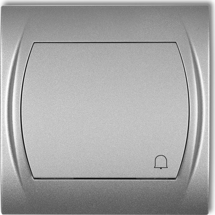 Buton logo / ton de apel / iluminare din spate argintiu metalizat (7LWP-4L)
