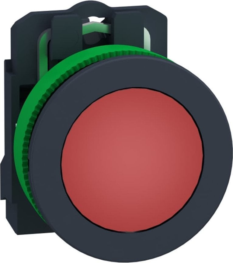 Buton plat din plastic Schneider Harmony XB5. rosu fi30 lentile netede LED integrat 110...120 V AC XB5FVG4