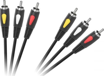 Cabletech RCA (Cinch) x3 - cablu RCA (Cinch) x3 3m negru (KPO4002-3.0)