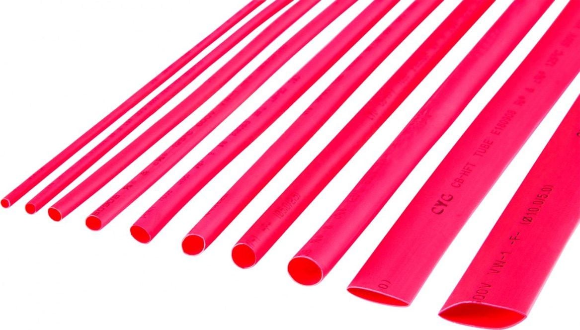 Cabletech Rurka termokurczliwa 5mm x 1m czerwona (LEC-NAR0258.1)