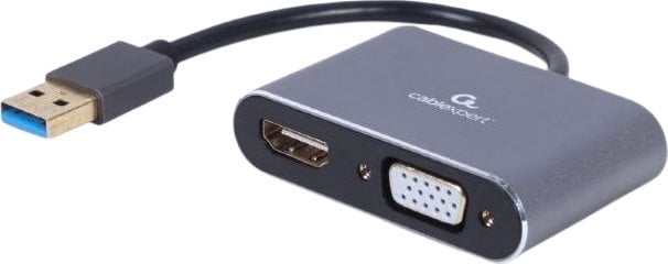Cablexpert A-USB3-HDMIVGA-01 USB - HDMI - Stație VGA/Replicator Gri (A-USB3-HDMIVGA-01)