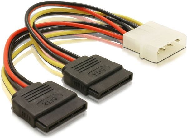 Cablu adaptor alimentare Qoltec POWER MOLEX, 2xSata, 0.2 m, Multicolor