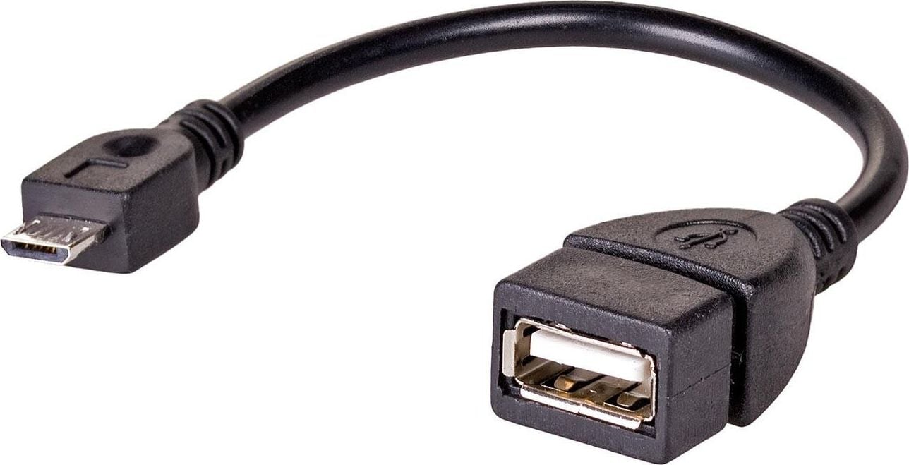 Cablu adaptor OTG, Akyga, AK-AD-09, USB A la Micro USB B, 0.15m, Negru