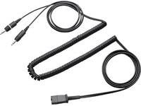 Cablu Adaptor QD Plantronics, minijack 3,5 mm, Negru