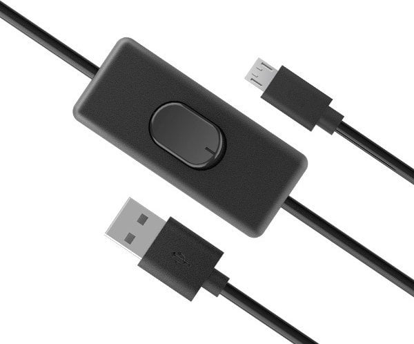 Cablu Akasa AKASA USB-A 2.0 la Micro-B, cablu de încărcare cu comutator (pro Raspberry Pi 3 / 2 /1 / Zero), 1,5 m