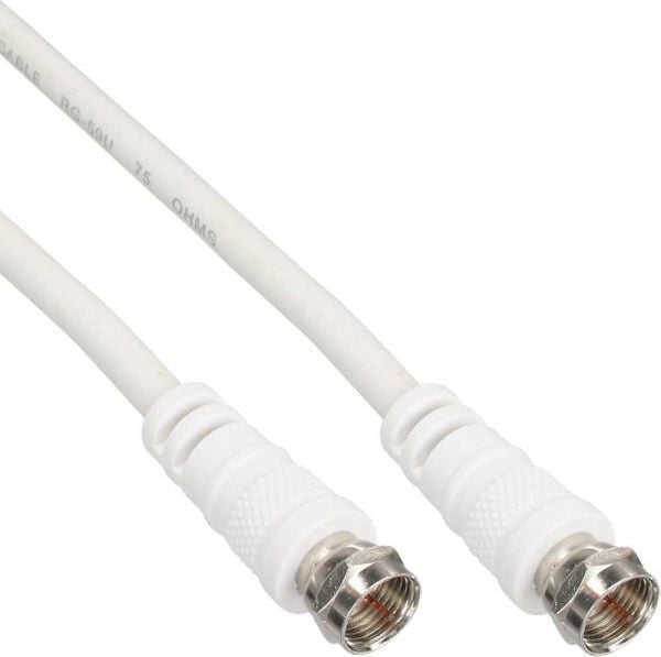 Cablu antenă InLine (F) 1m alb (69301)