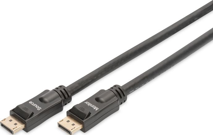 Cablu Assmann, 2 x DisplayPort tata, 15m, Negru
