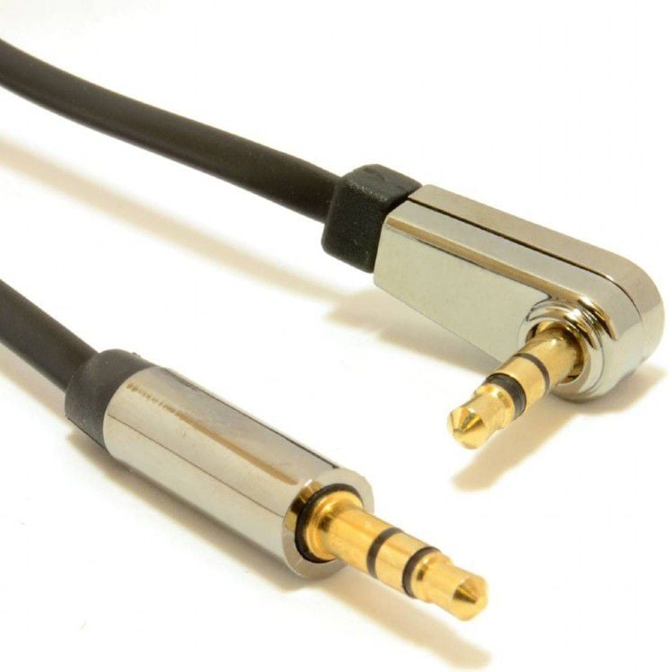 Cablu audio cu un conector in linie dreapta si unul inclinat in unghi drept , Gembird , jack 3.5 mm ,1.8m