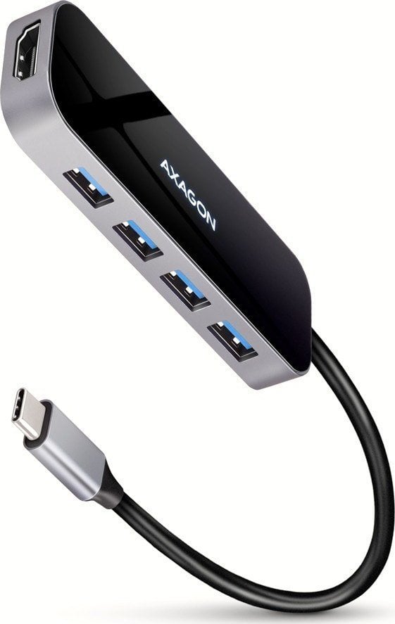Cablu Axagon AXAGON HMC-6H4A, hub USB 3.2 Gen 1, 4 porturi USB-A, HDMI 4k/30Hz, PD 100W, cablu USB-C 20cm