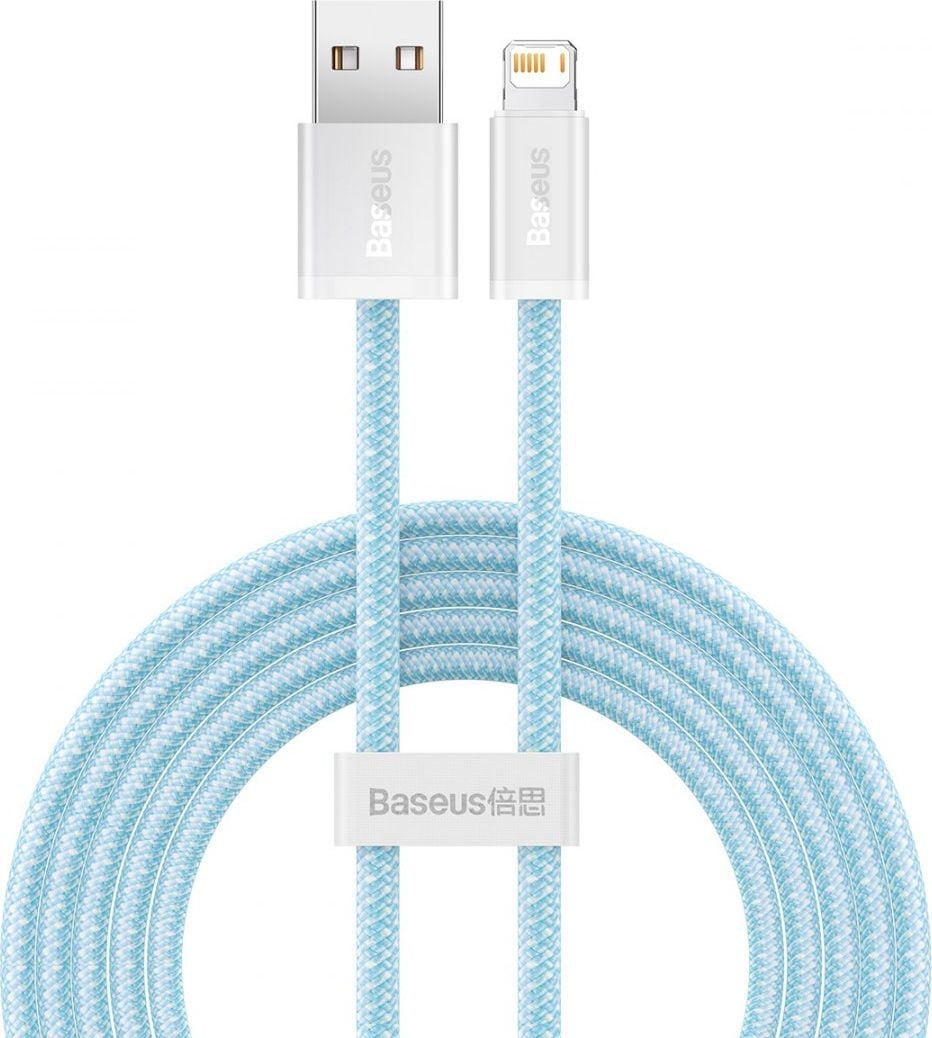 Cablu Baseus Dynamic USB la Lightning, 2,4 A, 2 m, albastru