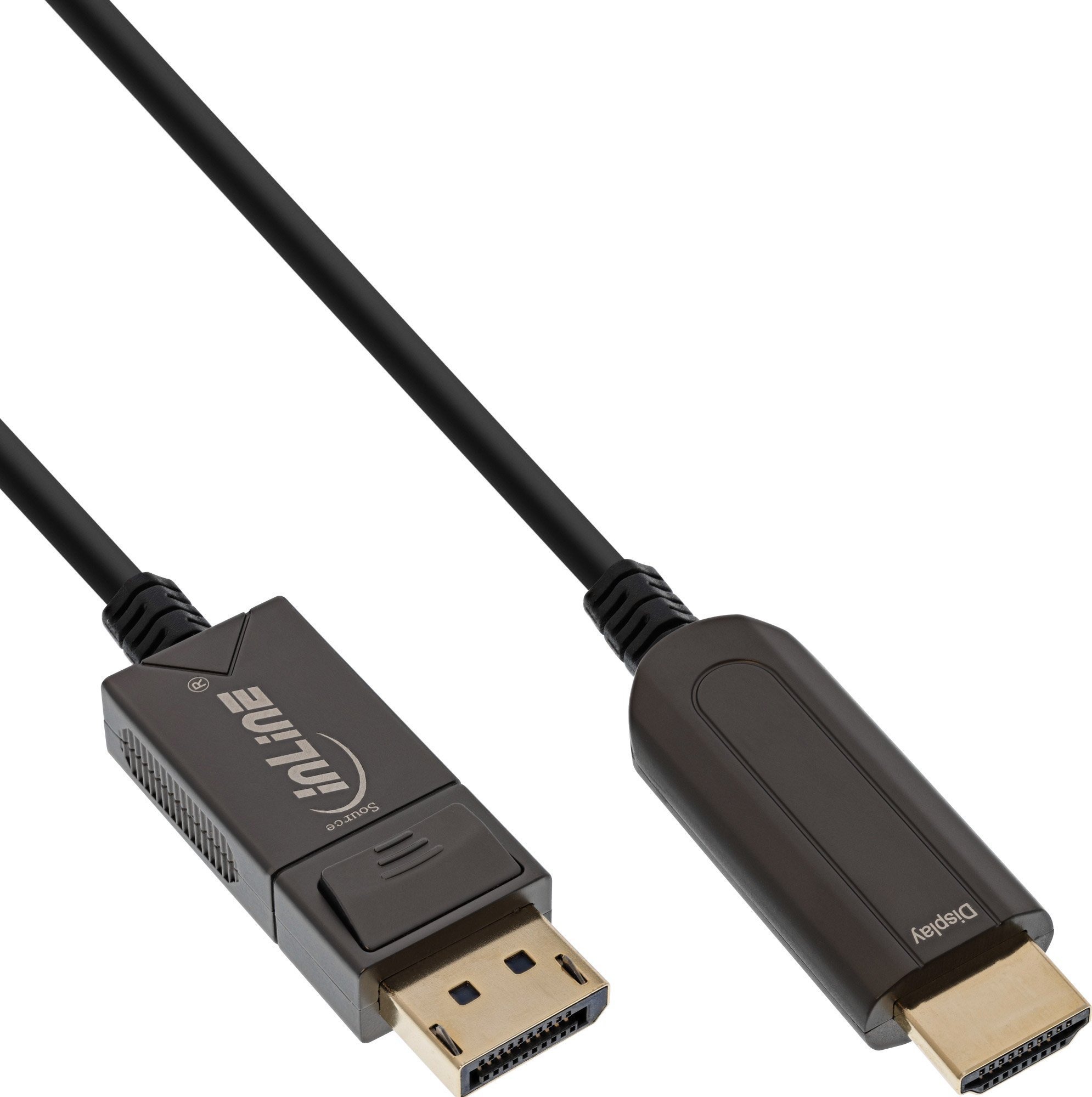 Cablu convertor InLine InLine® DisplayPort la HDMI AOC, 4K/60Hz, negru, 15m