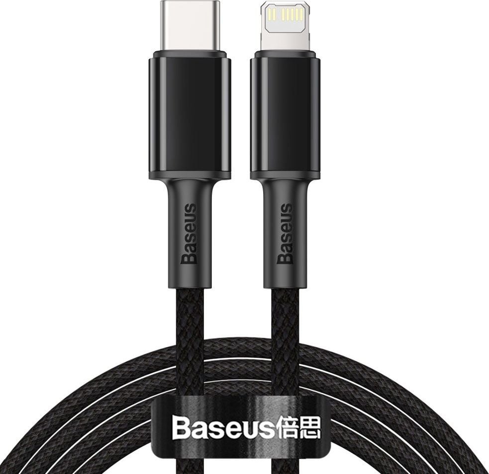 Cablu Date si Incarcare Baseus USB Type-C la Lightning, 2 m, 20W, CATLGD-A01, Negru