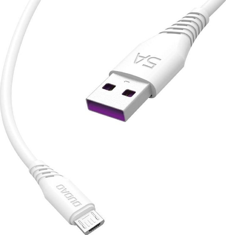Cablu Date si Incarcare Dudao USB la MicroUSB L2M, 5A, 1 m, Alb