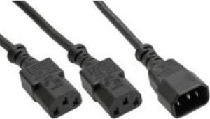 Cablu de alimentare InLine Cablu de alimentare InLine Power Cloverleaf Tip F 1x IEC-C14 la 2x IEC-C13 1m