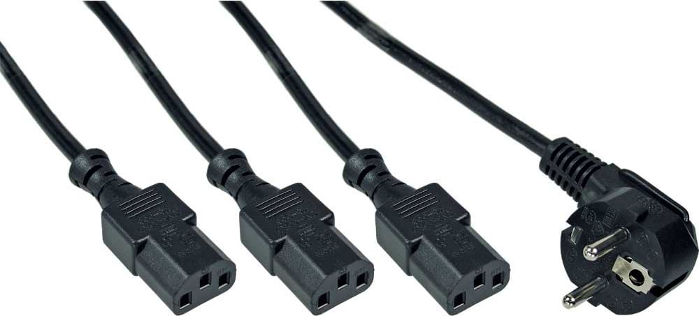 cablu de alimentare InLine la laptop trifoi plug-tip F-Y Putere 1x pentru a conecta 1 m negru IEC 3x