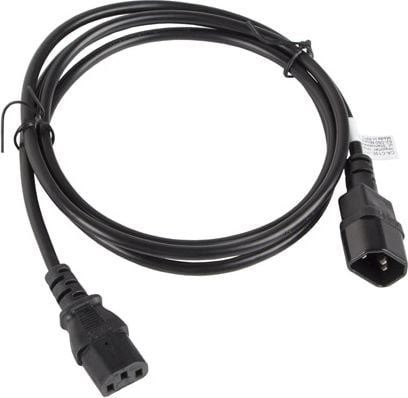 Cablu de alimentare Lanberg IEC 320 C13 - C14, 1,8 m, negru (CA-C13E-11CC-0018-BK)