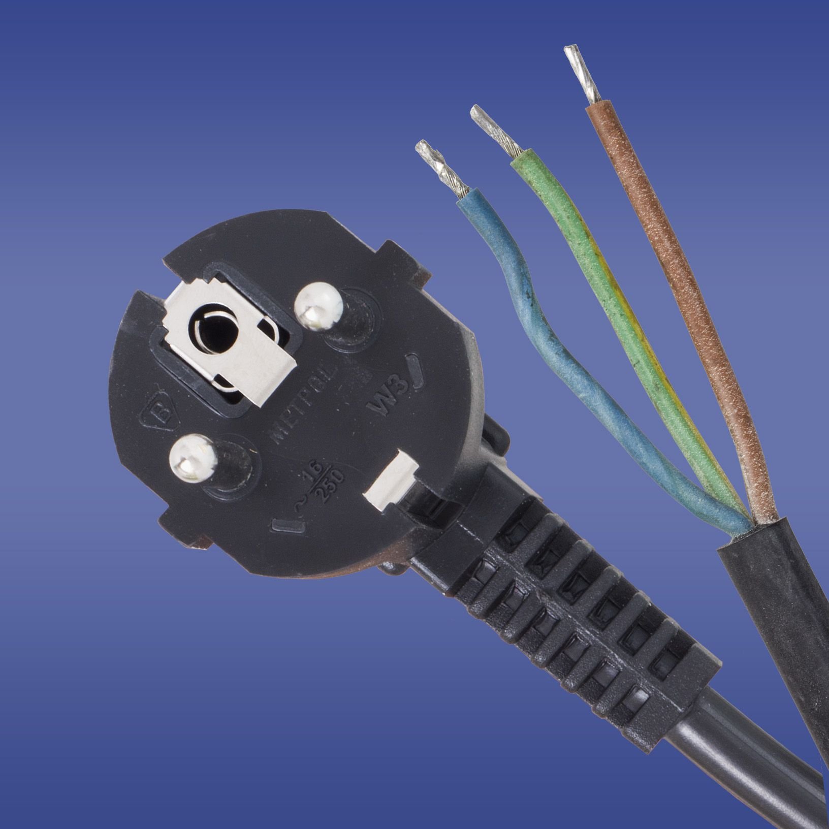 Cablu de conectare cu conector unghiular 3 x 3m negru 1mm (51927)