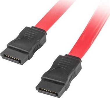 Cabluri - Cablu de conectare , Lanberg , SATA Data III mama/mama 6GB/S , 0.3 m , rosu