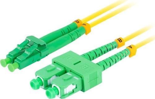 Cablu de corectie fibra optica Lanberg, SM SC, APC-LC, APC, Duplex 3.0 mm, LSZH, G657A1, 2 m, Verde