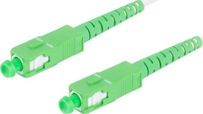 Cablu de corectie fibra optica Lanberg, SM SC, APC-SC, APC, Simplex 3.0 mm, G657B3, 50 m, Alb, Verde