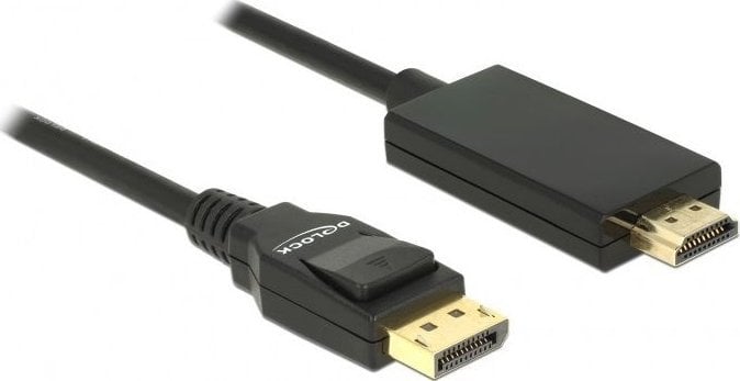 Cablu de date de mare viteza , Delock , Displayport 1.2 tata / HDMI A tata pasiv 4K , 1m , negru