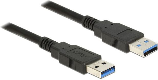 Cablu de date , Delock , USB 3.0 A tata > USB 3.0 A tata , 0.5 m , negru