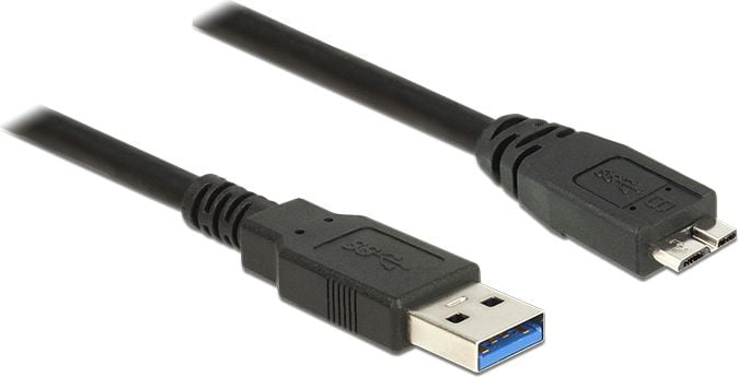 Cablu de date , Delock , USB 3.0 A (tata) &gt; USB 3.0 microB(tata) 2m , negru