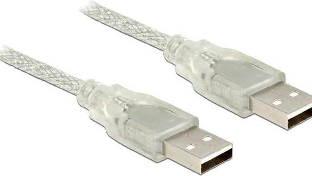 Cablu de date Delock, USB-A 2.0 M/M, 1 m, Transparent