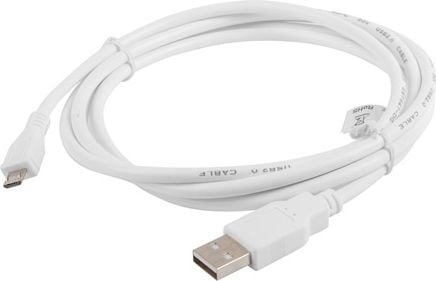 Cablu de date , Lanberg , USB 2.0 micro A tata /MBM5P , 1 m , alb