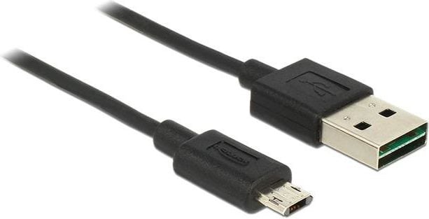 Cablu de date Micro USB Tip B si USB Tip A 2.0 Dual Easy-USB Delock, 0.5m, Negru