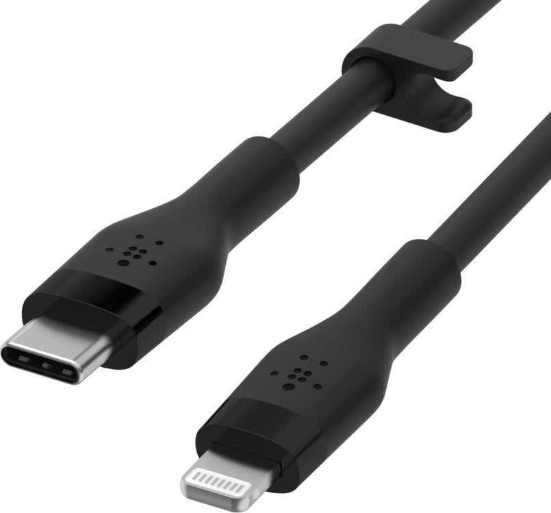 Cablu de date telefon, Belkin, Boost Charge, USB-C/Lightning, 1m, Negru