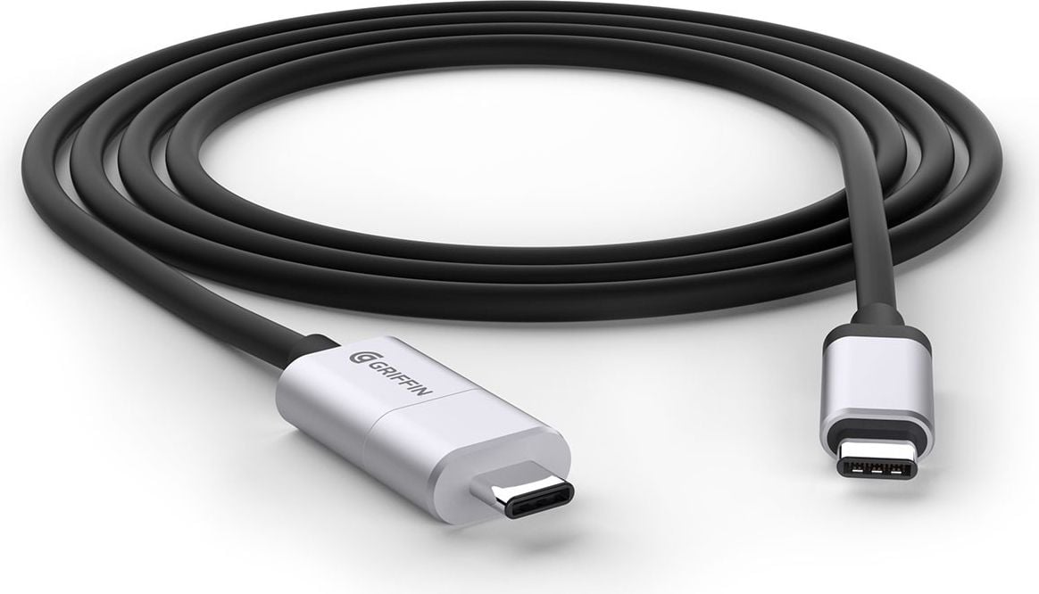 Cablu de date/incarcare Griffin Breaksafe Magnetic, USB Type-C, Black/Silver