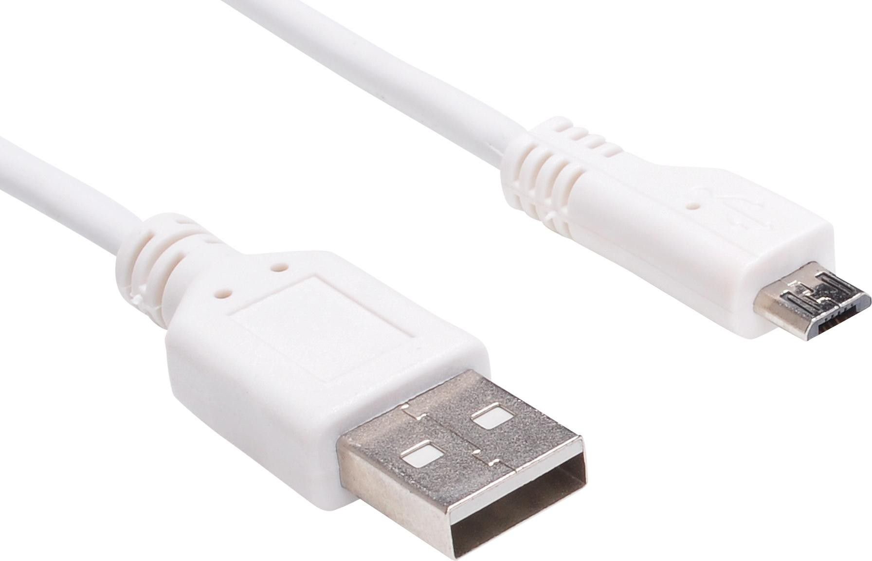 Cabluri - Cablu de incarcare si transfer date , Sandberg , MicroUSB / USB , 3m , alb