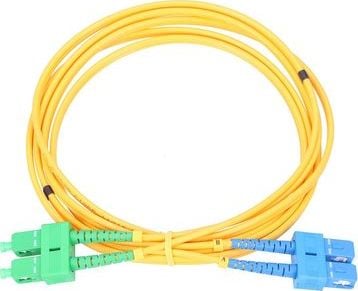 Cablu de retea Extralink, SC, APC, UPC, G.652D, Duplex, 3 m, Galben, Verde, Albastru