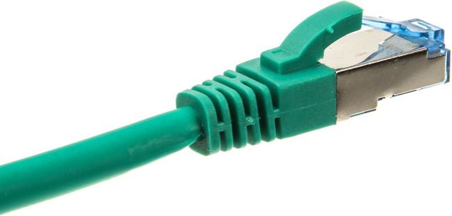Cablu de rețea InLine Patch Cat.6A, S/FTP (PiMf), 500MHz, verde 0,5m (76850G)